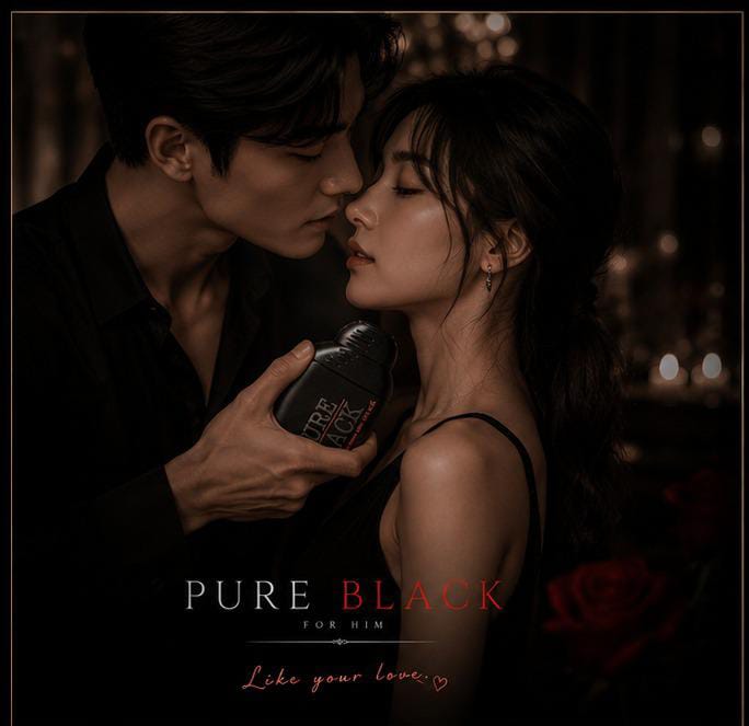 Pure Black For Him — An Intense Signature Fragrance of Dark Romance, Magnetic Attraction, Timeless Luxury & Unforgettable Desire